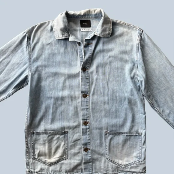 BDG Light Wash Denim Chore Jacket / Overshirt – Medium – Vintage Fade - Picture 2 of 5